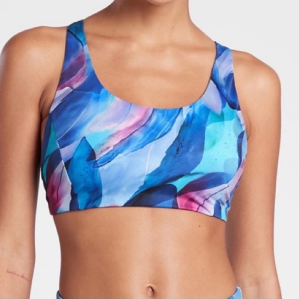 Athleta small d/dd Malibu printed bikini top